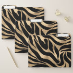 Elegant Metallic Gold Zebra Black Animal Print File Folder