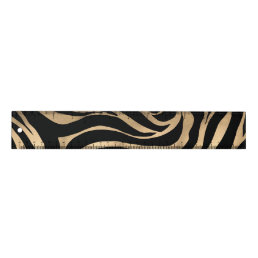 Elegant Metallic Gold Zebra Black Animal Print Ruler