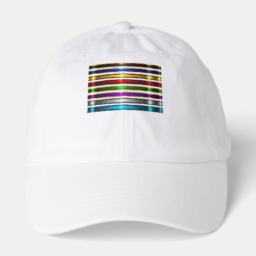 Elegant Metallic Gradient Stripes Design Hat