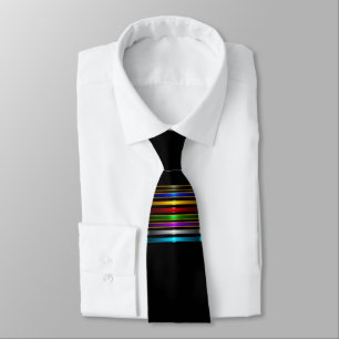 Elegant Metallic Gradient Stripes Design Neck Tie