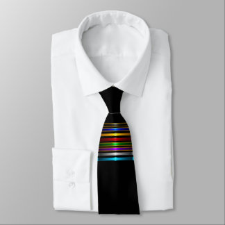 Elegant Metallic Gradient Stripes Design Neck Tie