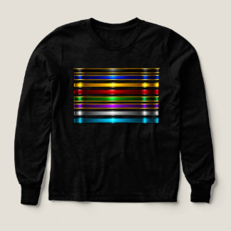 Elegant Metallic Gradient Stripes Design Tri-Blend Shirts