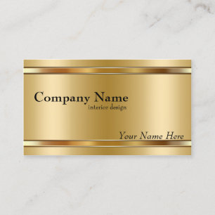 Elegant Metallic Look Gold on Gold Business Card