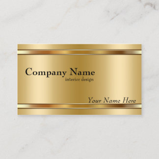 Elegant Metallic Look Gold on Gold Business Card