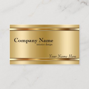 Elegant Metallic Look Gold On Gold Business Card by EleganceUnlimited at Zazzle