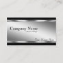 Elegant Metallic Look Silver and Black Business Card