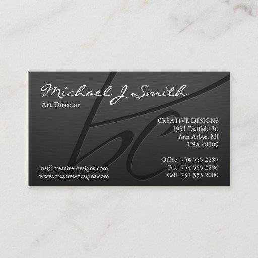 Customizable Elegant Metallic (Monogram - BC) Business Card Template