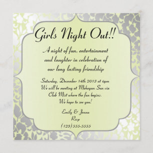 Elegant Metallic Pistachio Girls Night Out Invitation