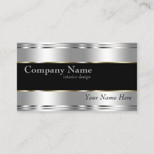 Elegant Metallic Professional Corporate Silver Business Card
