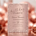 Elegant Metallic Rose Gold Glitter 30th Birthday  Invitation<br><div class="desc">Celebrate turning 30 in style with this Elegant Metallic Rose Gold Glitter 30th Birthday Invitation! Featuring a stunning metallic rose gold finish and sparkling glitter accents, this invitation exudes sophistication and elegance, making it perfect for a chic birthday celebration. Whether you're planning a lavish party or an intimate gathering, this...</div>
