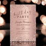 Elegant Metallic Rose Gold Glitter 40th Birthday  Invitation<br><div class="desc">Celebrate turning 40 in style with this Elegant Metallic Rose Gold Glitter 40th Birthday Invitation! Designed with a stunning rose gold metallic effect and shimmering glitter details, this invitation is perfect for a sophisticated and glamorous birthday celebration. Whether you're hosting a chic dinner, a fun cocktail party, or an elegant...</div>
