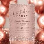 Elegant Metallic Rose Gold Glitter 40th Birthday  Invitation<br><div class="desc">Celebrate turning 40 in style with this Elegant Metallic Rose Gold Glitter 40th Birthday Invitation! Designed with a stunning rose gold metallic effect and shimmering glitter details, this invitation is perfect for a sophisticated and glamorous birthday celebration. Whether you're hosting a chic dinner, a fun cocktail party, or an elegant...</div>