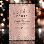 Elegant Metallic Rose Gold Glitter 50th Birthday  Invitation<br><div class="desc">Celebrate a fabulous milestone with this Elegant Metallic Rose Gold Glitter 50th Birthday Invitation! Featuring a shimmering rose gold design with a modern metallic effect, this stylish invitation sets the perfect tone for a glamorous 50th birthday celebration. Whether it's a chic dinner party or a lively soirée, this invite adds...</div>