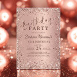 Elegant Metallic Rose Gold Glitter 60th Birthday  Invitation<br><div class="desc">Celebrate a milestone with this Elegant Metallic Rose Gold Glitter 60th Birthday Invitation! Featuring a shimmering rose gold design with a sophisticated metallic effect, this invitation sets the perfect tone for a chic and glamorous 60th birthday celebration. Ideal for an elegant soirée, dinner party, or festive gathering, this invitation adds...</div>