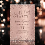 Elegant Metallic Rose Gold Glitter 70th Birthday  Invitation<br><div class="desc">Celebrate a fabulous milestone with this Elegant Metallic Rose Gold Glitter 70th Birthday Invitation! Designed with a stunning rose gold metallic finish and shimmering glitter accents, this chic and sophisticated invitation is perfect for an elegant dinner, glamorous party, or intimate gathering. Set the tone for an unforgettable 70th birthday celebration...</div>