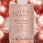 Elegant Metallic Rose Gold Glitter 70th Birthday  Invitation<br><div class="desc">Celebrate a fabulous milestone with this Elegant Metallic Rose Gold Glitter 70th Birthday Invitation! Designed with a stunning rose gold metallic finish and shimmering glitter accents, this chic and sophisticated invitation is perfect for an elegant dinner, glamorous party, or intimate gathering. Set the tone for an unforgettable 70th birthday celebration...</div>