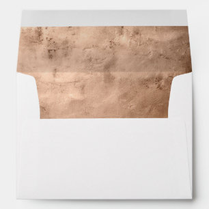 Elegant Metallic Rose Gold Texture Return Address Envelope
