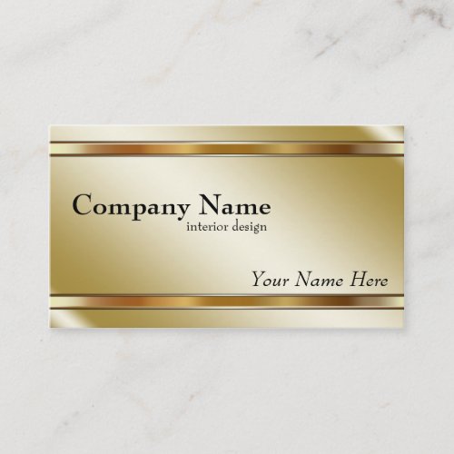 Elegant Metallic Shaded Gold Business Card