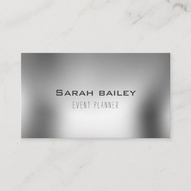 Elegant metallic silver business card (Front)