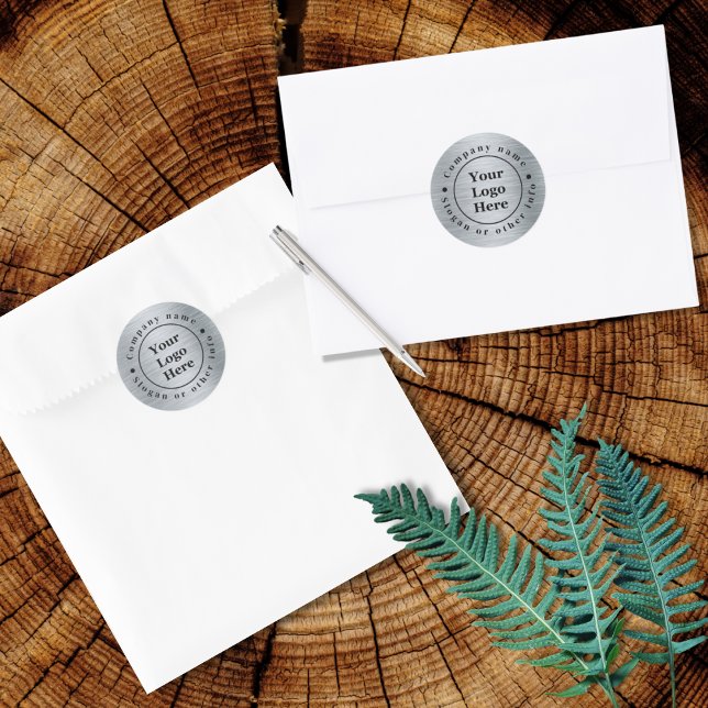 Elegant metallic silver classic round sticker (Creator Uploaded)