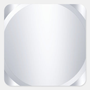 Elegant Metallic Silver Look Custom Blank Modern Square Sticker