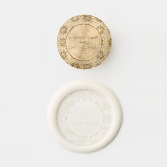 Elegant Mexican Floral Talavera Oval Wedding  Wax Seal Stamp (Stamped)