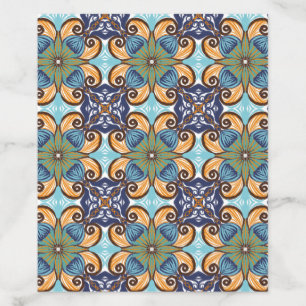 Elegant Mexican Floral Talavera Wedding Envelope Liner