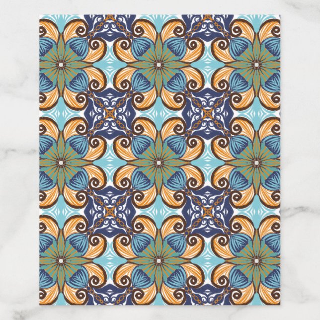 Elegant Mexican Floral Talavera Wedding  Envelope Liner (Design)