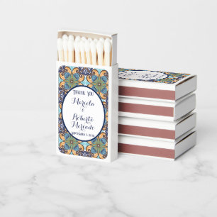 Elegant Mexican Floral Talavera Wedding  Matchboxes