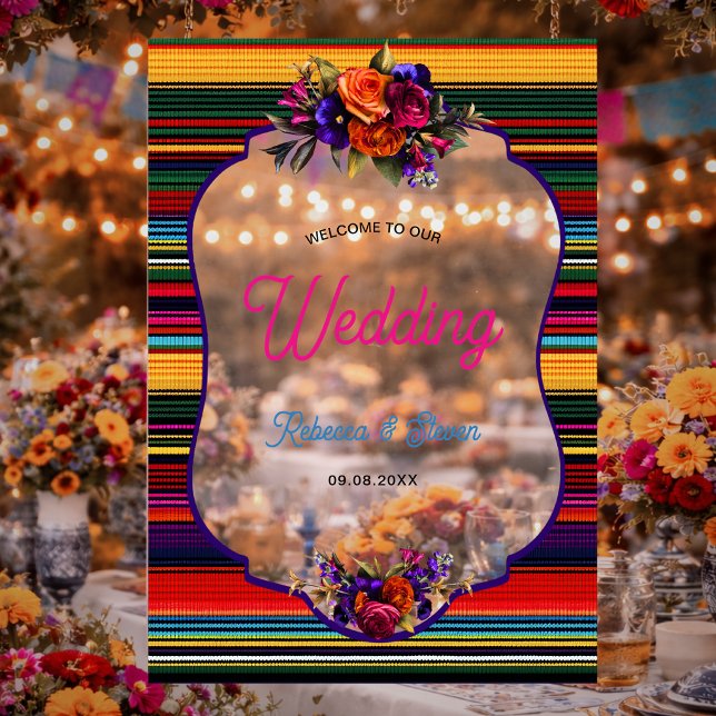 Elegant Mexican flowers acrylic wedding Sign (Creator Uploaded)