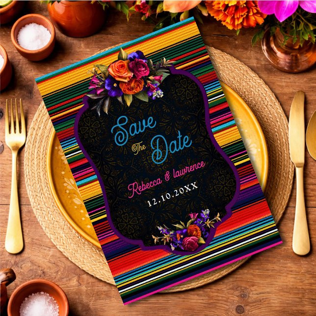 Elegant Mexican flowers wedding Save The Date (Creator Uploaded)