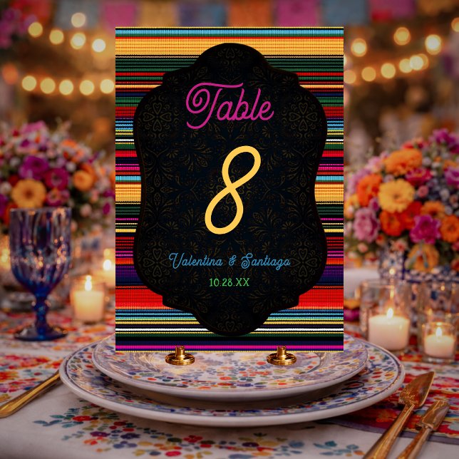 Elegant Mexican flowers wedding Table Number (Creator Uploaded)