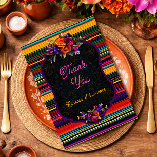 Elegant Mexican flowers wedding Thank You Card