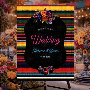 Elegant Mexican flowers wedding welcome Foam Board