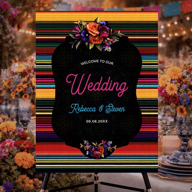 Elegant Mexican flowers wedding welcome Foam Board (Creator Uploaded)