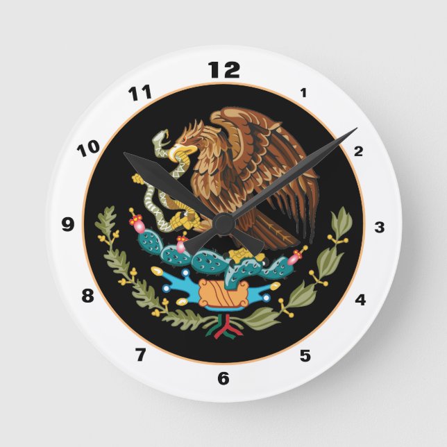 Elegant Mexico, Mexican Eagle, flag House Clock (Front)
