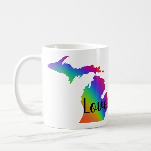 Elegant Michigan colorful rainbow design Coffee Mug