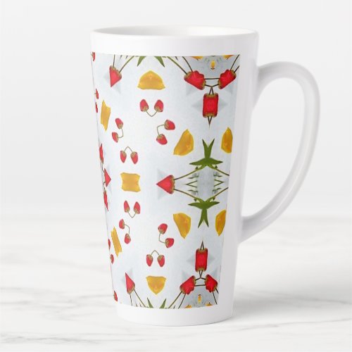 Elegant Mid Century Floral Art Latte Mug