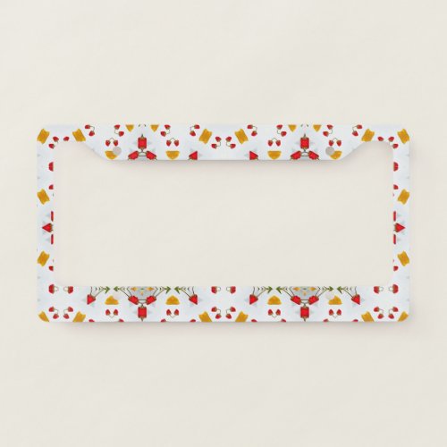 Elegant Mid Century Floral Art License Plate Frame