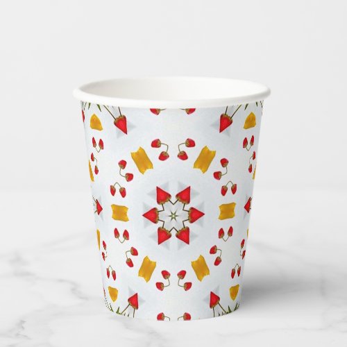 Elegant Mid Century Floral Art Paper Cups