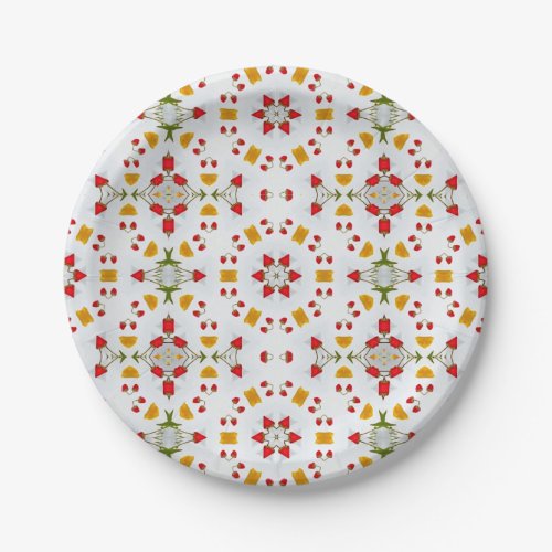 Elegant Mid Century Floral Art Paper Plates