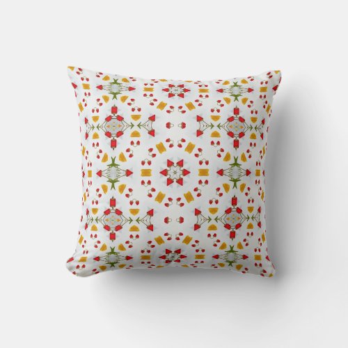 Elegant Mid Century Floral Art Throw Pillow