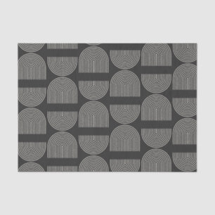Elegant Mid Century Mod Arch Lines Black and White Tissue Paper