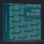 Elegant Mid Mod Arch Lines Teal Blue Wedding 3 Ring Binder<br><div class="desc">Elegant Mid Century Mod Arch Lines in Teal Blue Wedding Binder</div>
