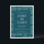 Elegant Mid Mod Arch Lines Teal Blue Wedding  Invitation<br><div class="desc">Elegant Mid Century Mod Arch Lines in Teal Blue Wedding Invitation</div>