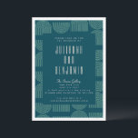 Elegant Mid Mod Arch Lines Teal Blue Wedding  Invitation<br><div class="desc">Elegant Mid Century Mod Arch Lines in Teal Blue Wedding Invitation</div>