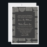 Elegant Mid Mod Lines Formal Black White Wedding  Invitation<br><div class="desc">Elegant Mid Century Mod Arch Lines Black and White Formal Wording Wedding Invitation</div>