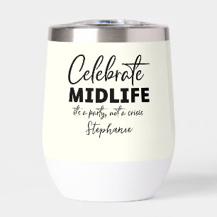 Elegant Midlife Celebration Glasses 50th Birthday Thermal Wine Tumbler
