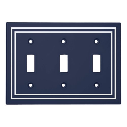 Elegant Midnight Blue and White Light Switch Cover