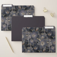 Elegant Midnight Blue & Gray Floral Pattern